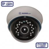 купольная IP сетевая камера с ИК подсветкой MATRIX MT-DW1080IP20V PoE